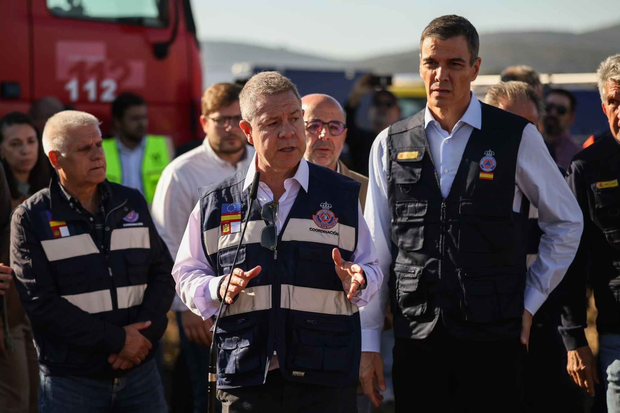 Pedro Sánchez acudió al lugar del desastre