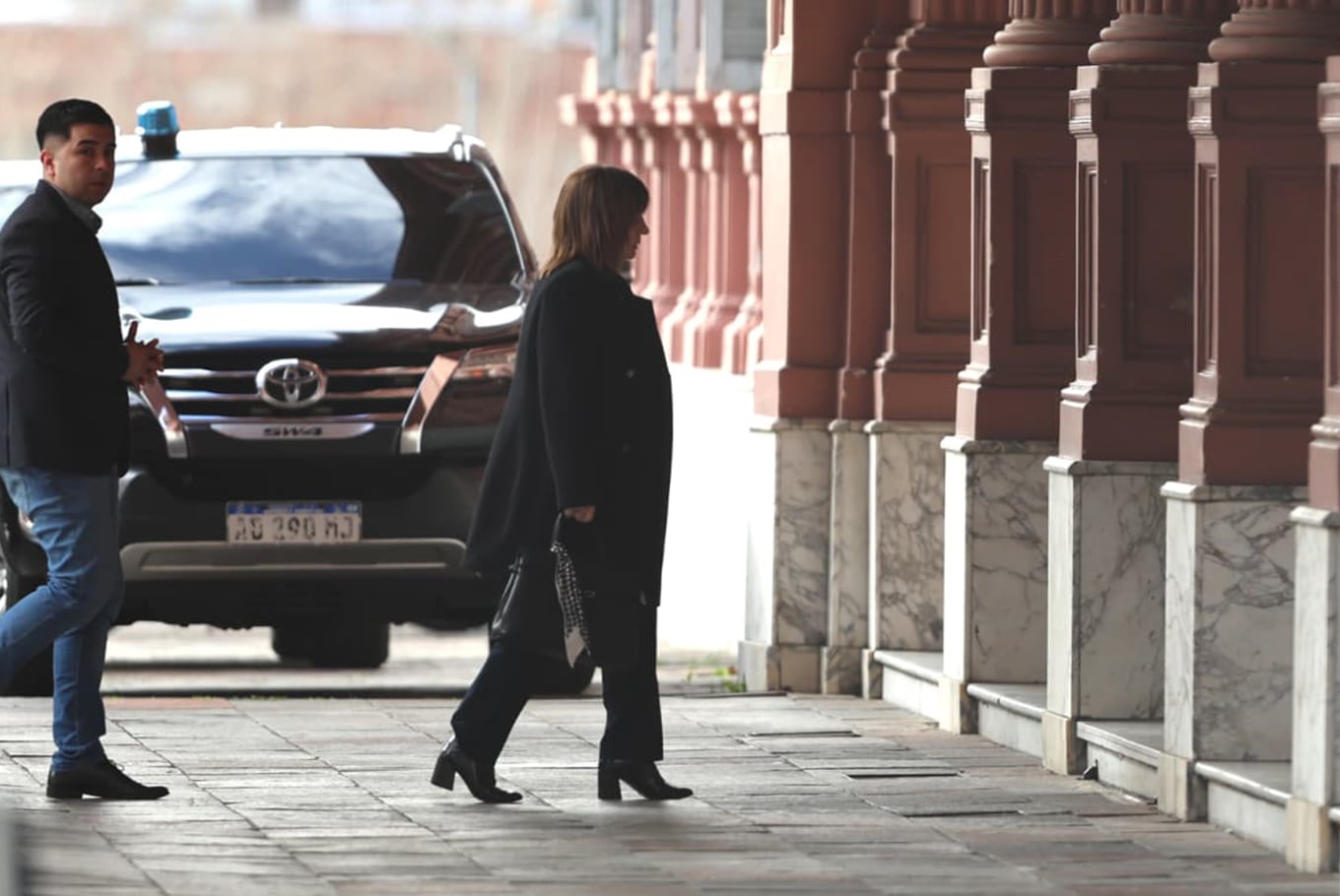 Llegada de los ministros a la reunión de gabinete. Patricia Bullrich