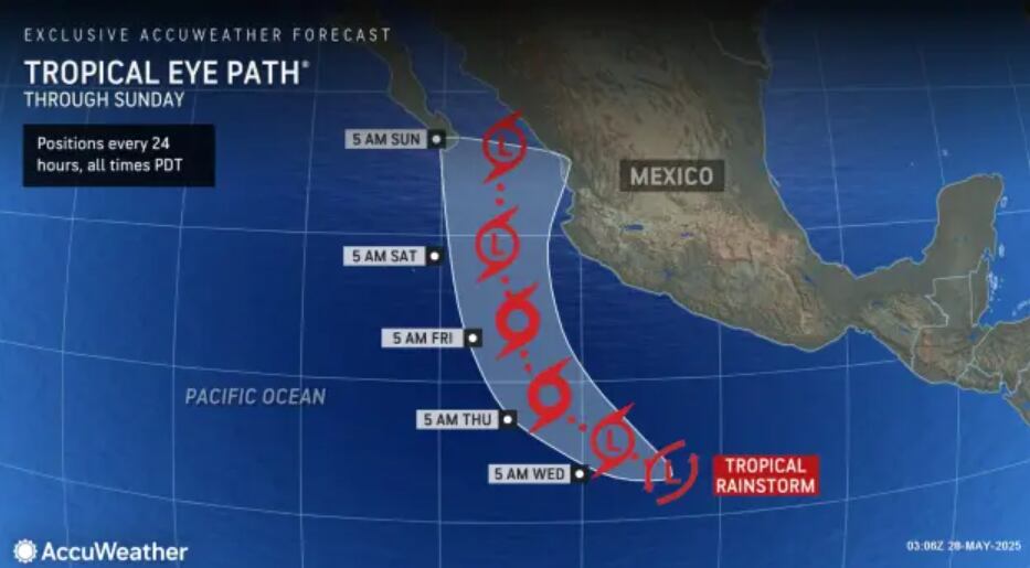 El recorrido de la depresión tropical Alvin que afecta la zona costera mexicana