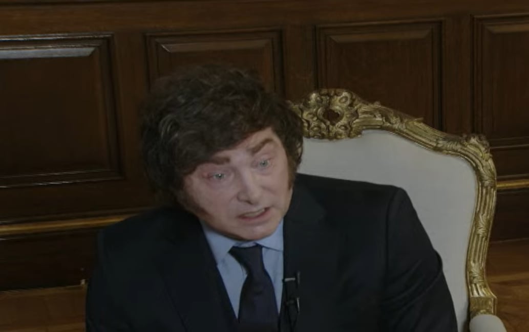 El presidente Javier Milei, en una entrevista con LN+