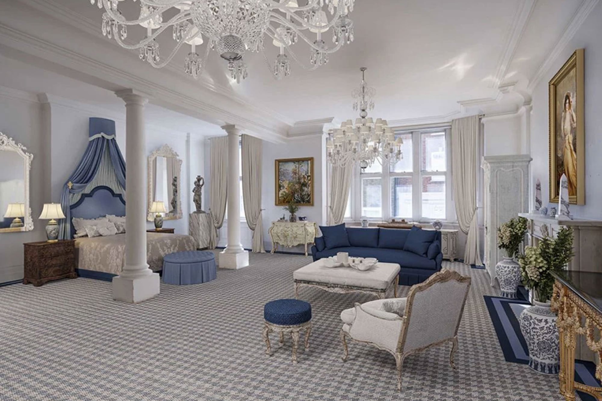 La propiedad se construyó 1908 para el empresario estadounidense James Monro Coats