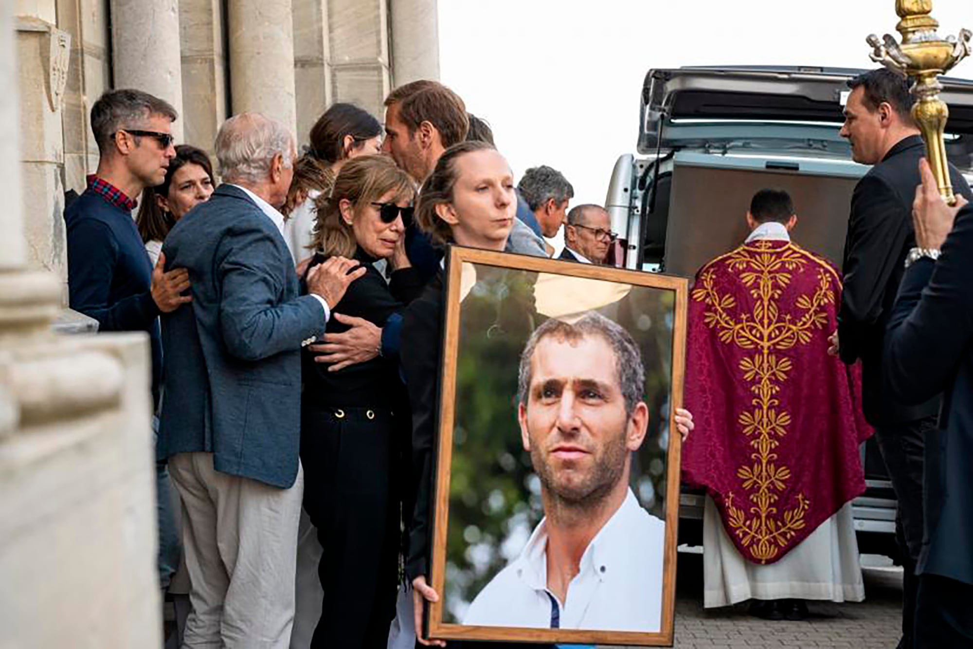 El homenaje a Martín Aramburú durante la despedida de sus restos, en 2022