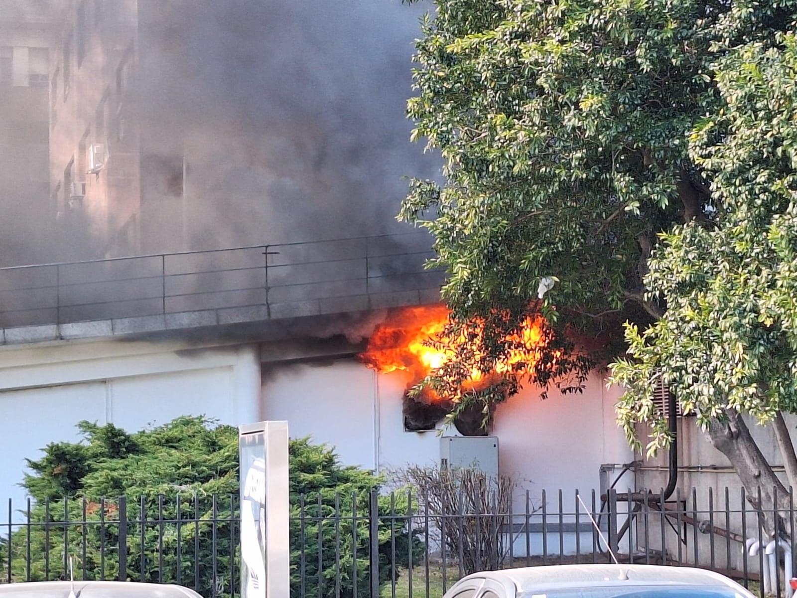 Las llamas que afectaron al Edificio Libertad en septiembre de 2025