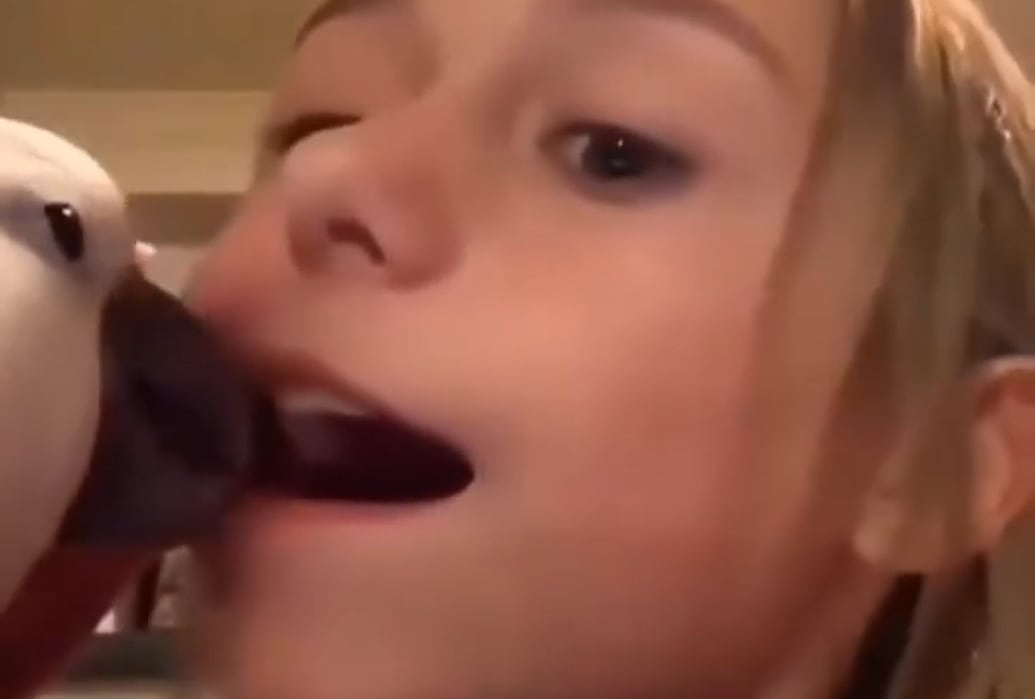 El momento en el que el loro le saca el diente a la pequeña (Foto: Captura Instagram @elchamainforma)