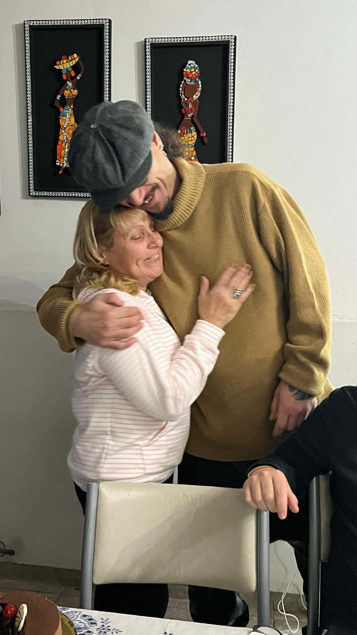 Daniel Osvaldo junto a su madre