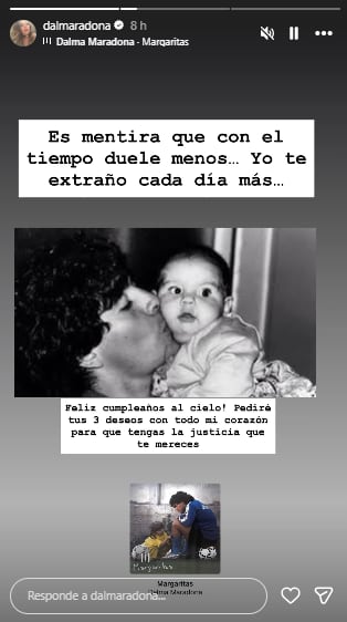 El saludo de Dalma Maradona para Diego (Foto: Instagram)
