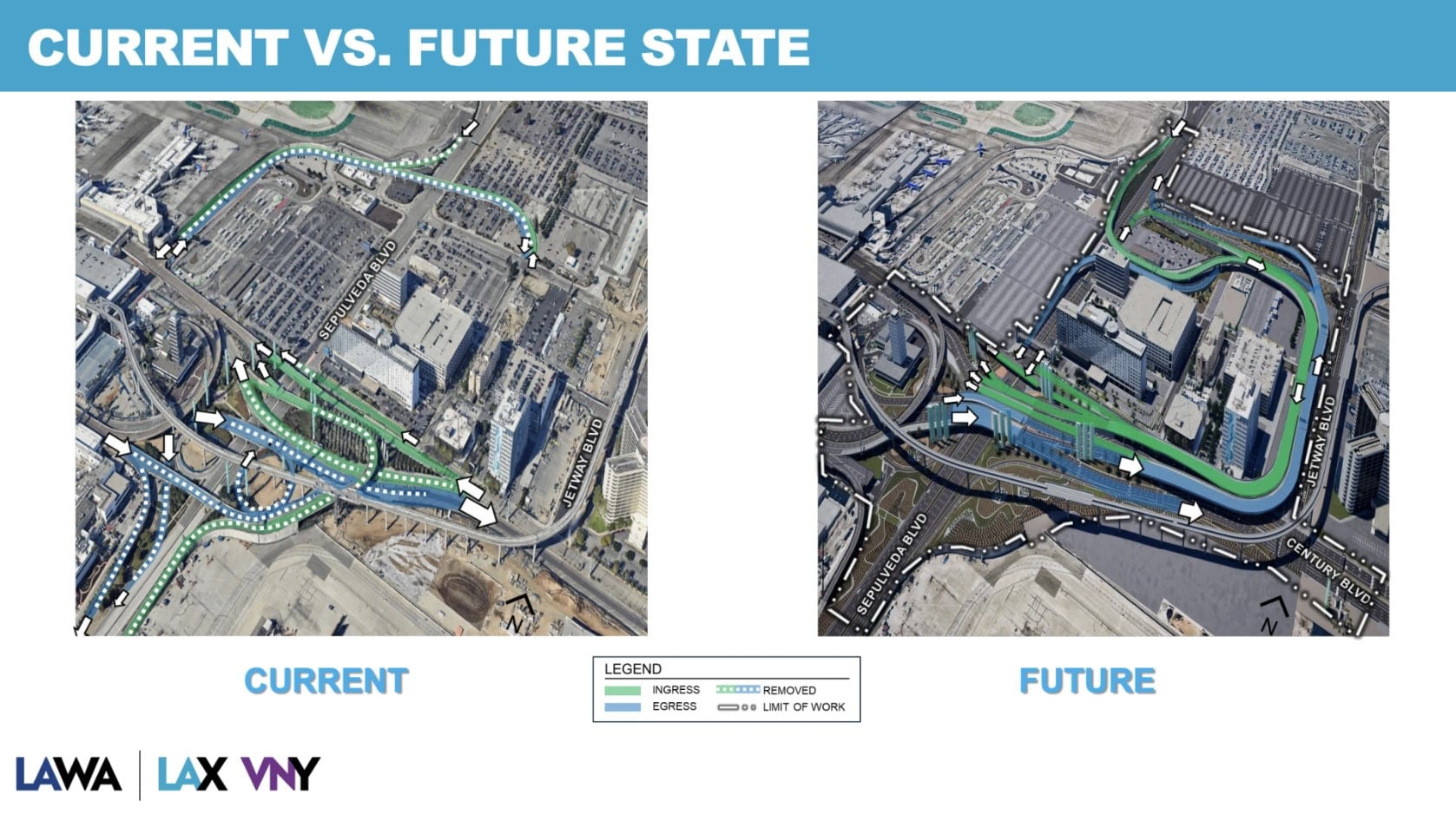 Las obras buscan mejorar el flujo vehicular hacia las terminales del LAX