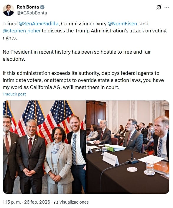 El fiscal general de California lanzó un mensaje a la administración Trump