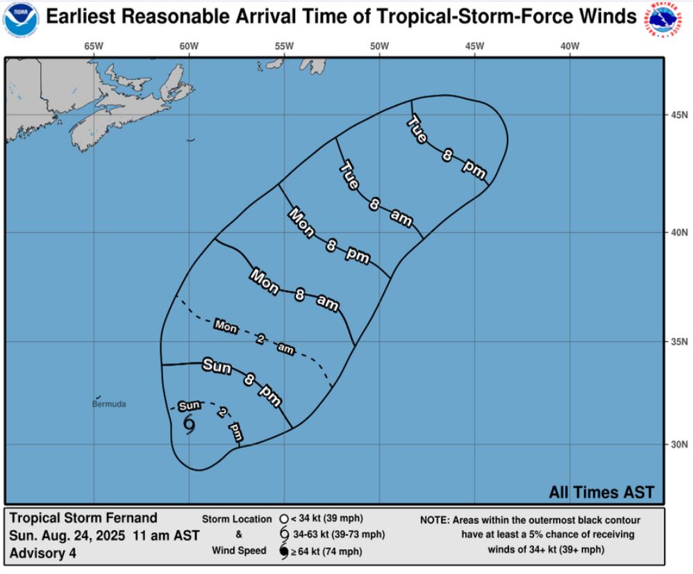 Según el NHC, Fernand permanecerá sobre mar abierto, por lo que no será una amenaza para Estados Unidos