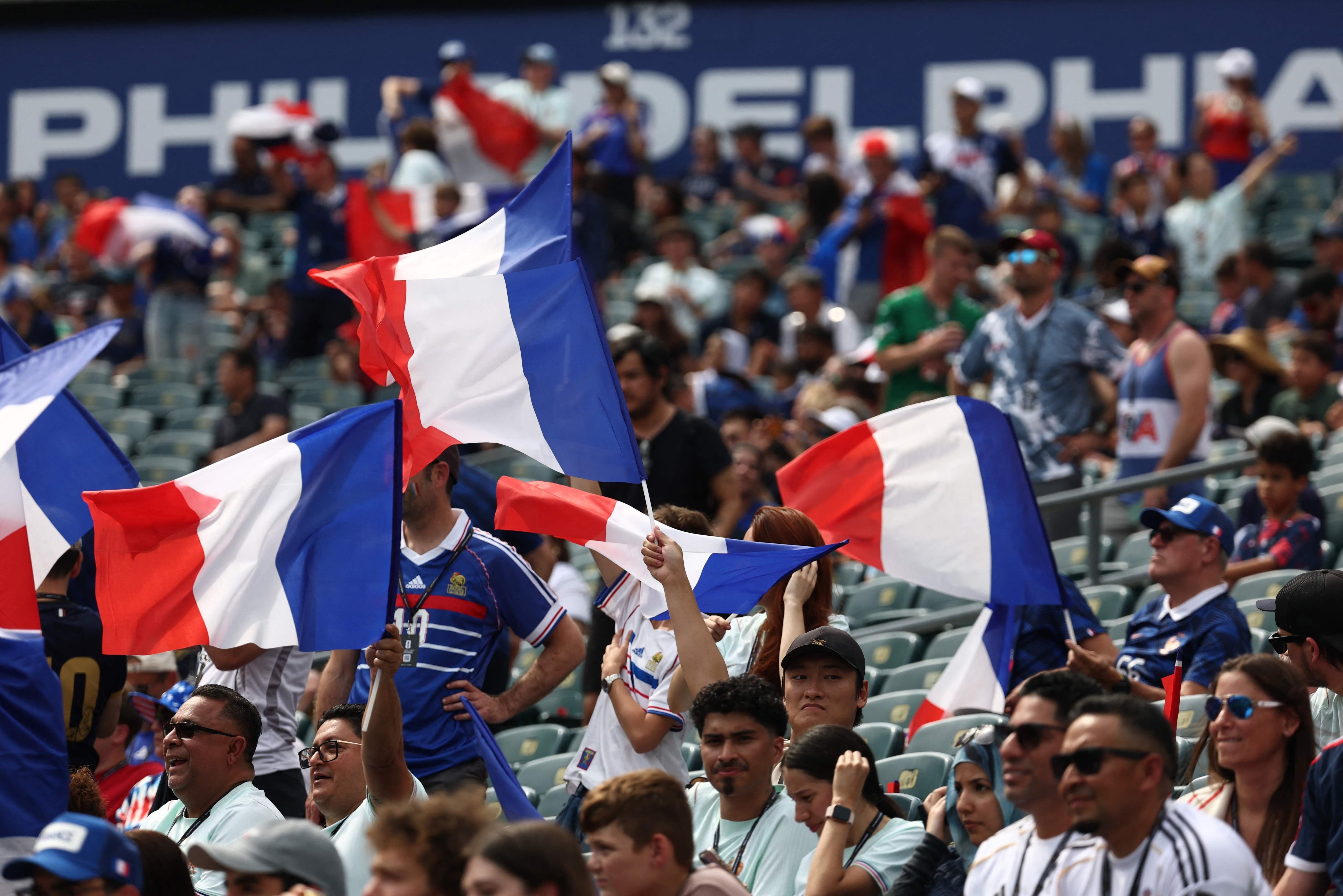Los fanáticos de Francia, en el estadio de Filadelfia