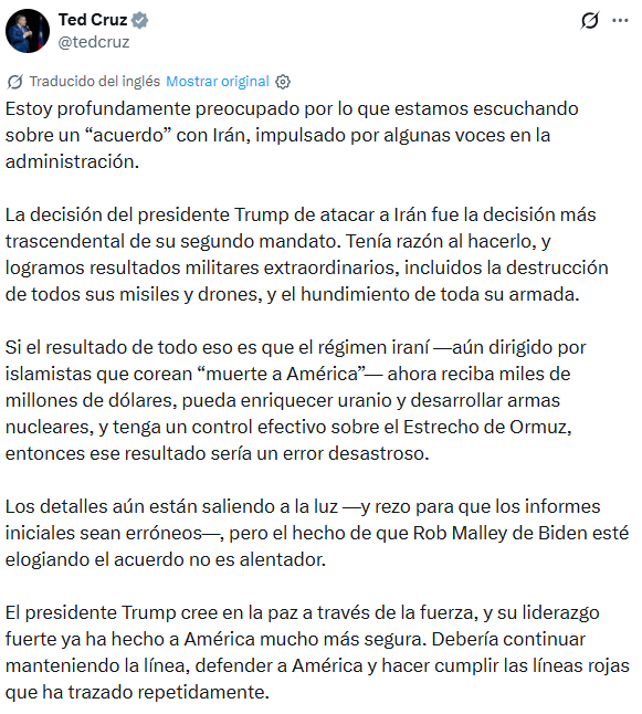 Ted Cruz señaló que sería un