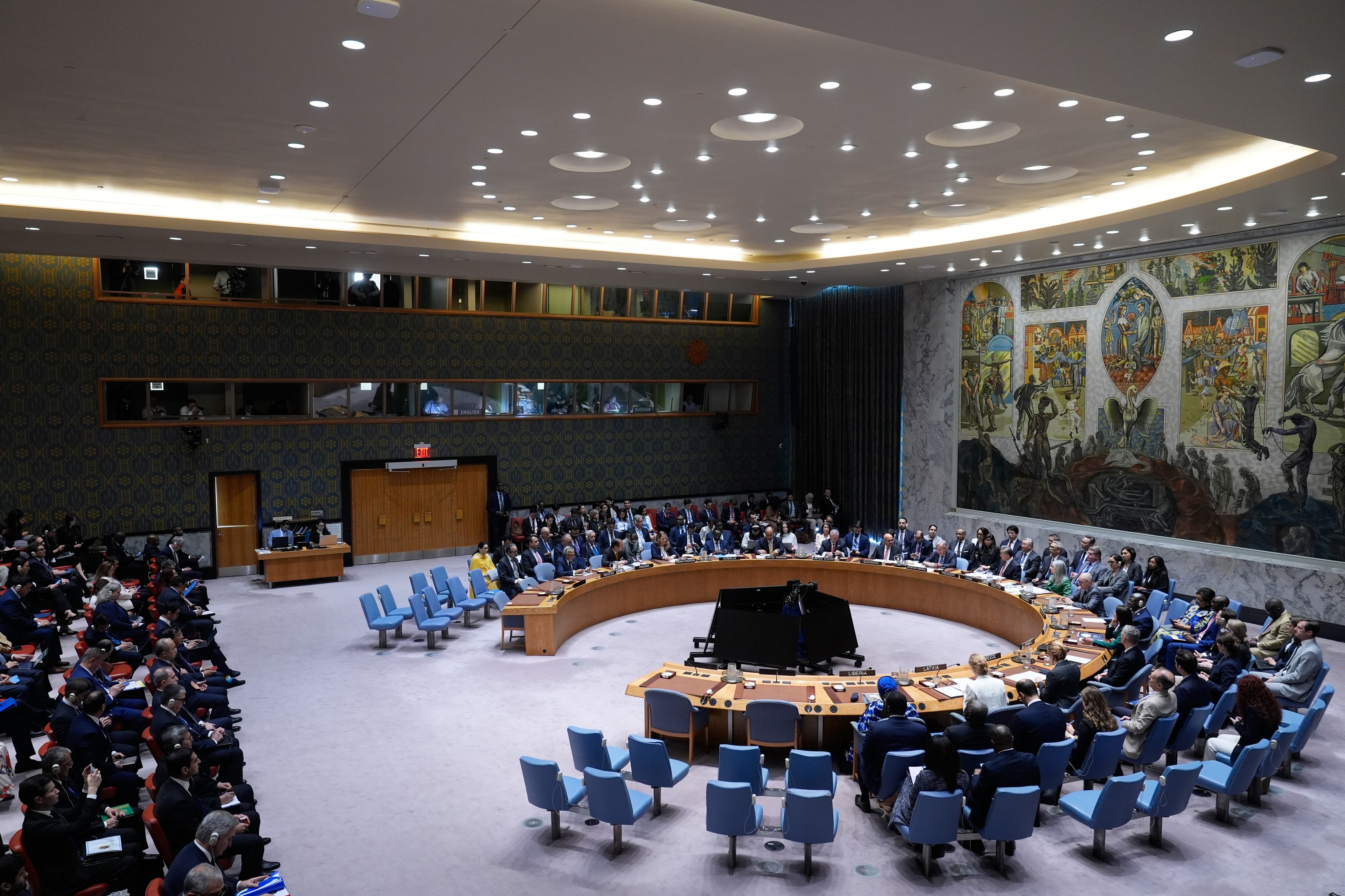 El Consejo de Seguridad de las Naciones Unidas en la sede de ese organismo, el 26 de mayo del 2026. (AP foto/Seth Wenig)