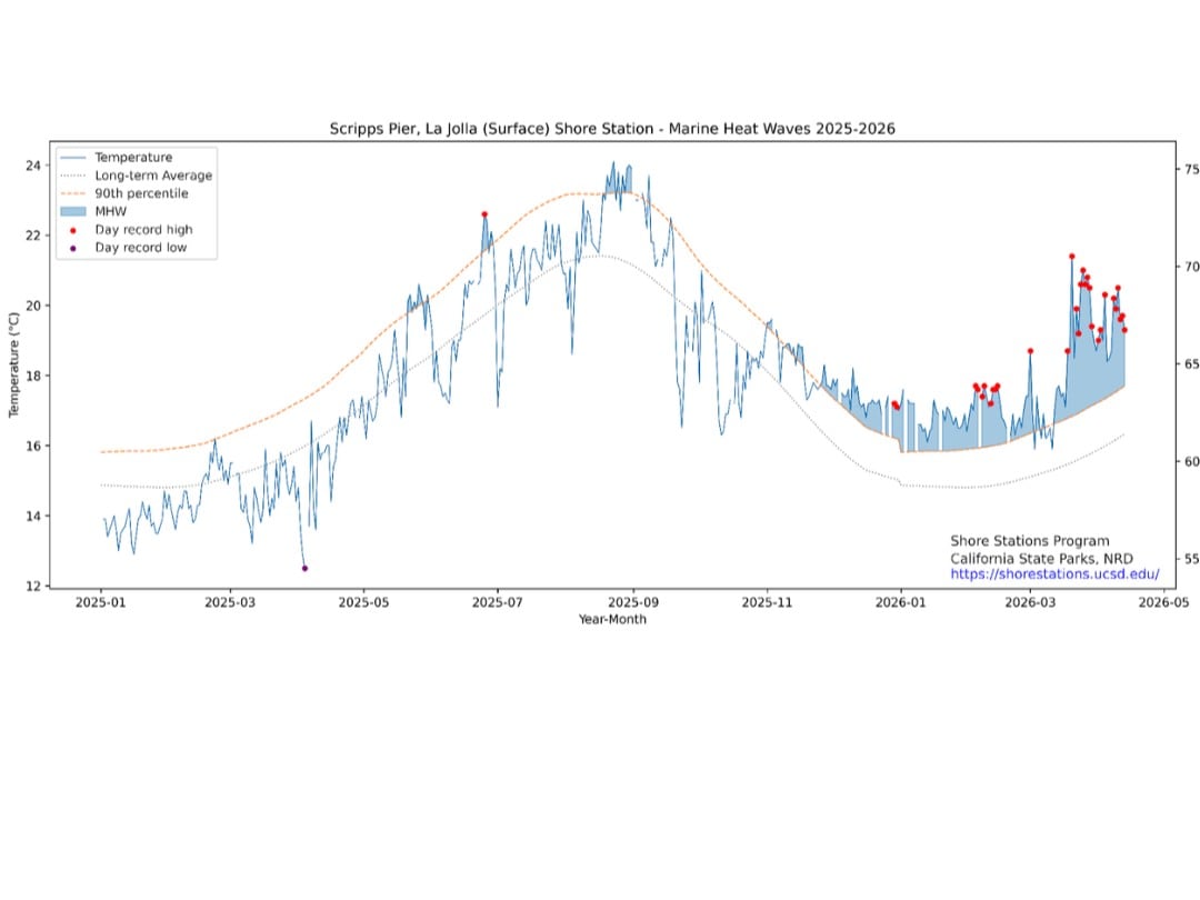 La evolución de las temperaturas en una de las mediciones