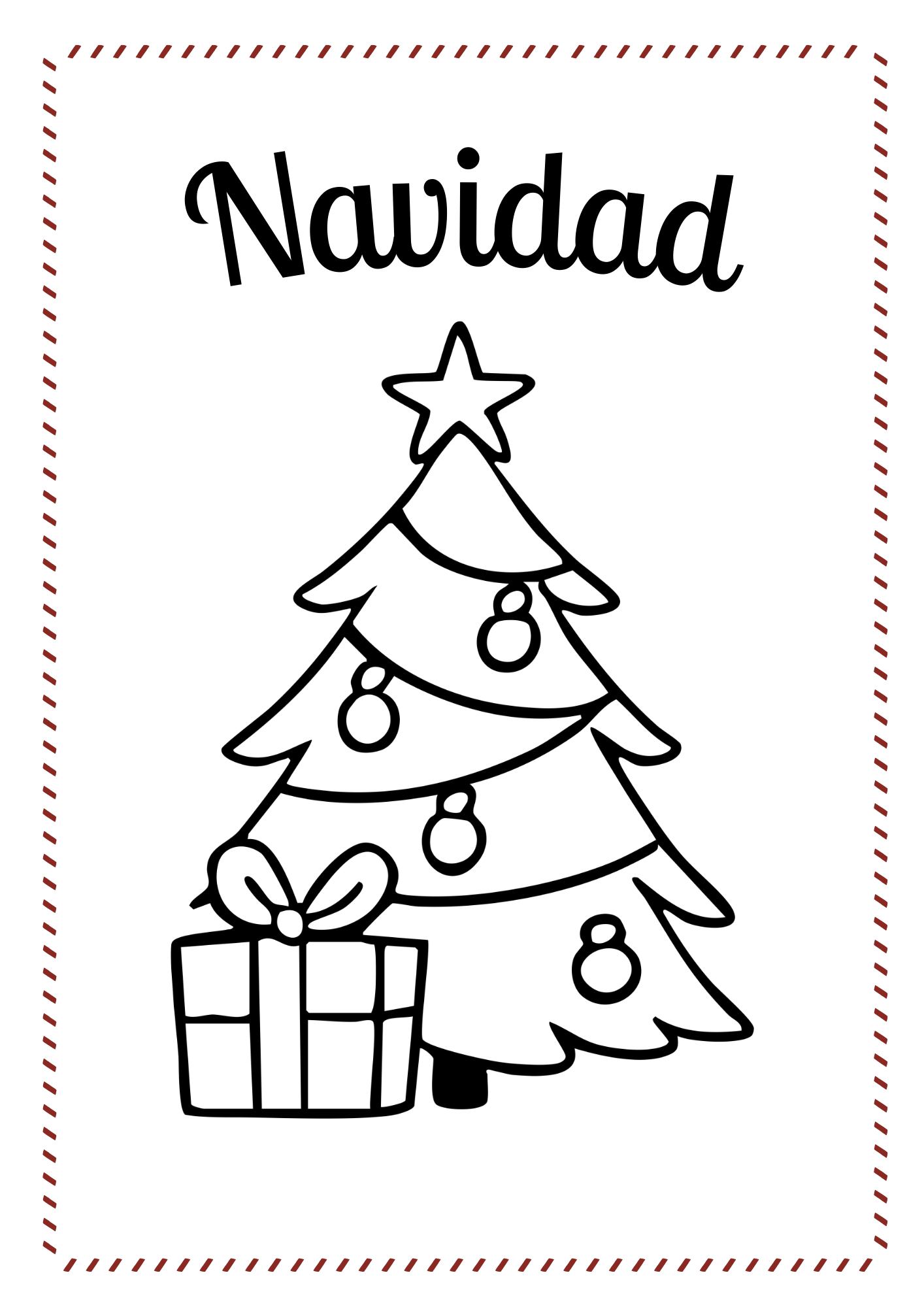 Dibujo de Navidad para colorear con los niños