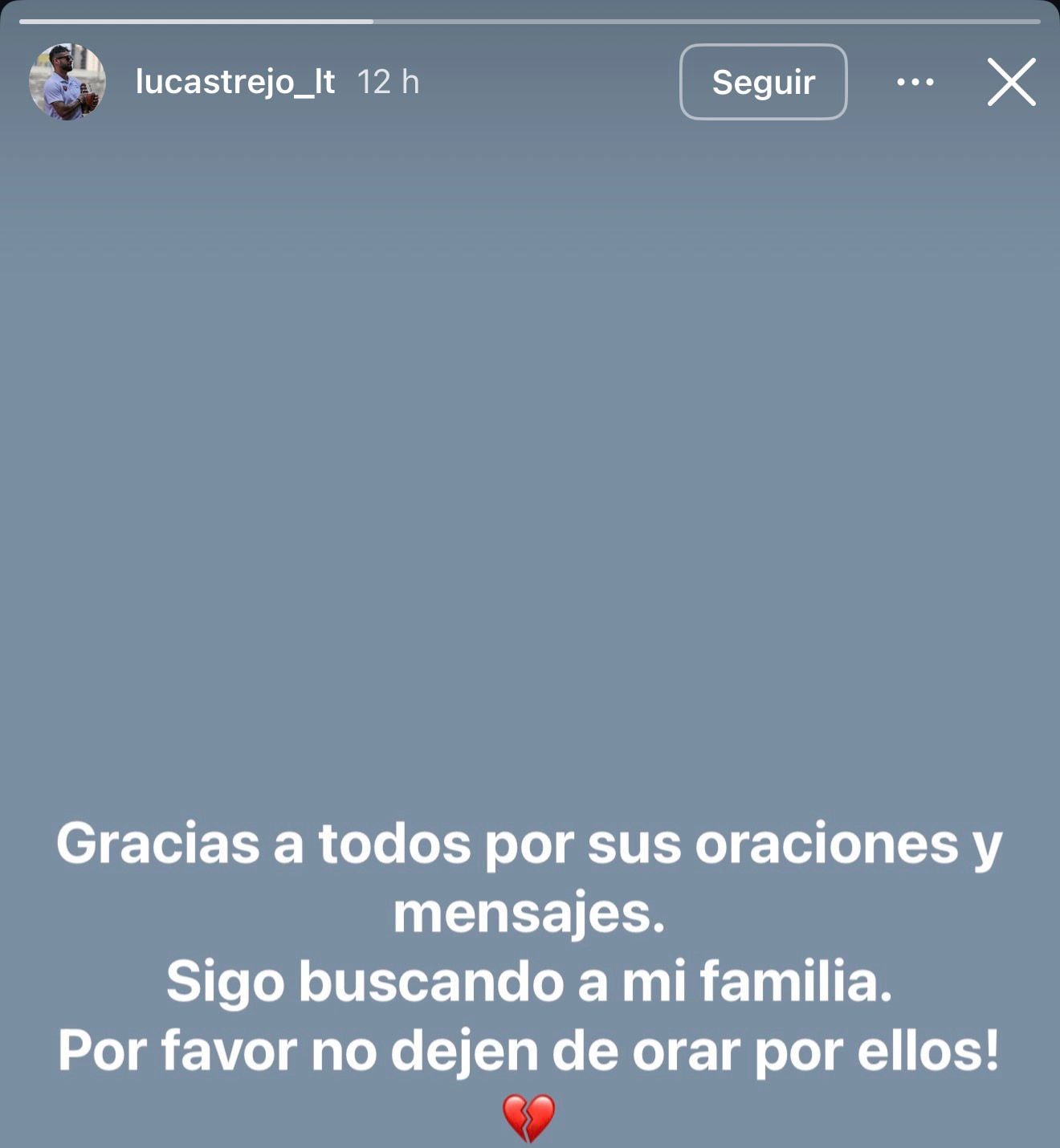 Nuevo mensaje de Lucas Trejo: sigue buscando a su familia