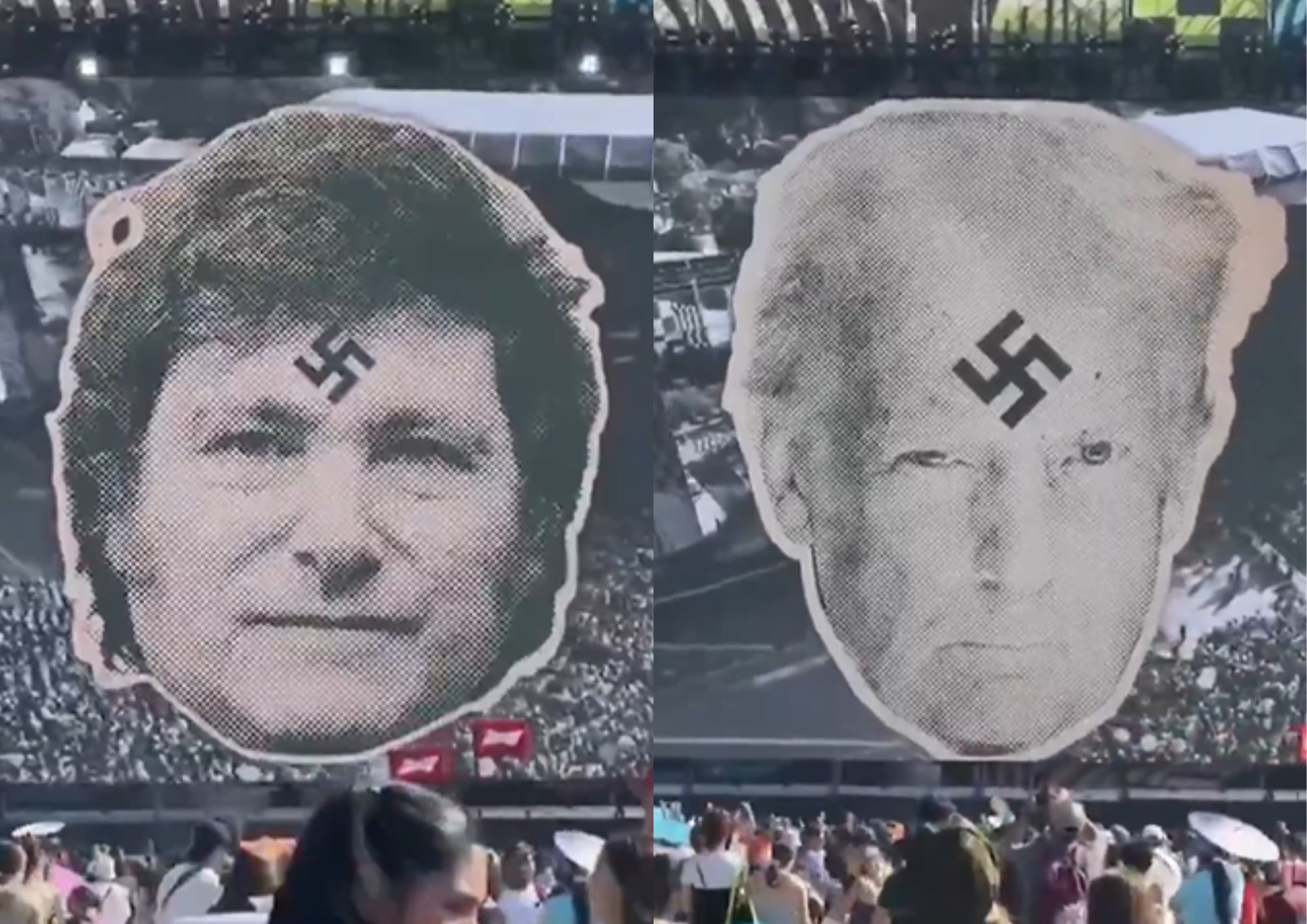 Una banda proyectó una imagen de Milei con la esvástica en la frente en el Lollapalooza Chile