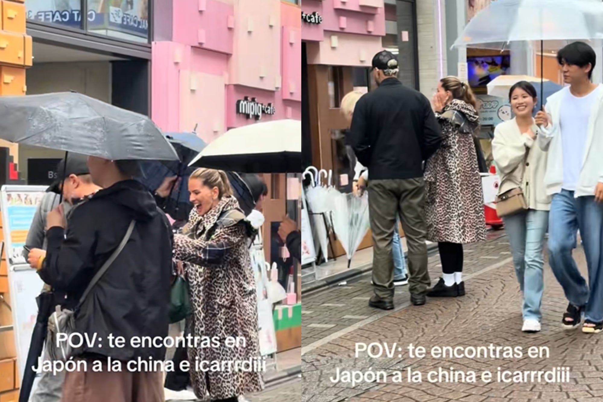 La China Suárez y Mauro Icardi fueron vistos juntos en Japón (Foto: Captura de video / TikTok @caroolineart)