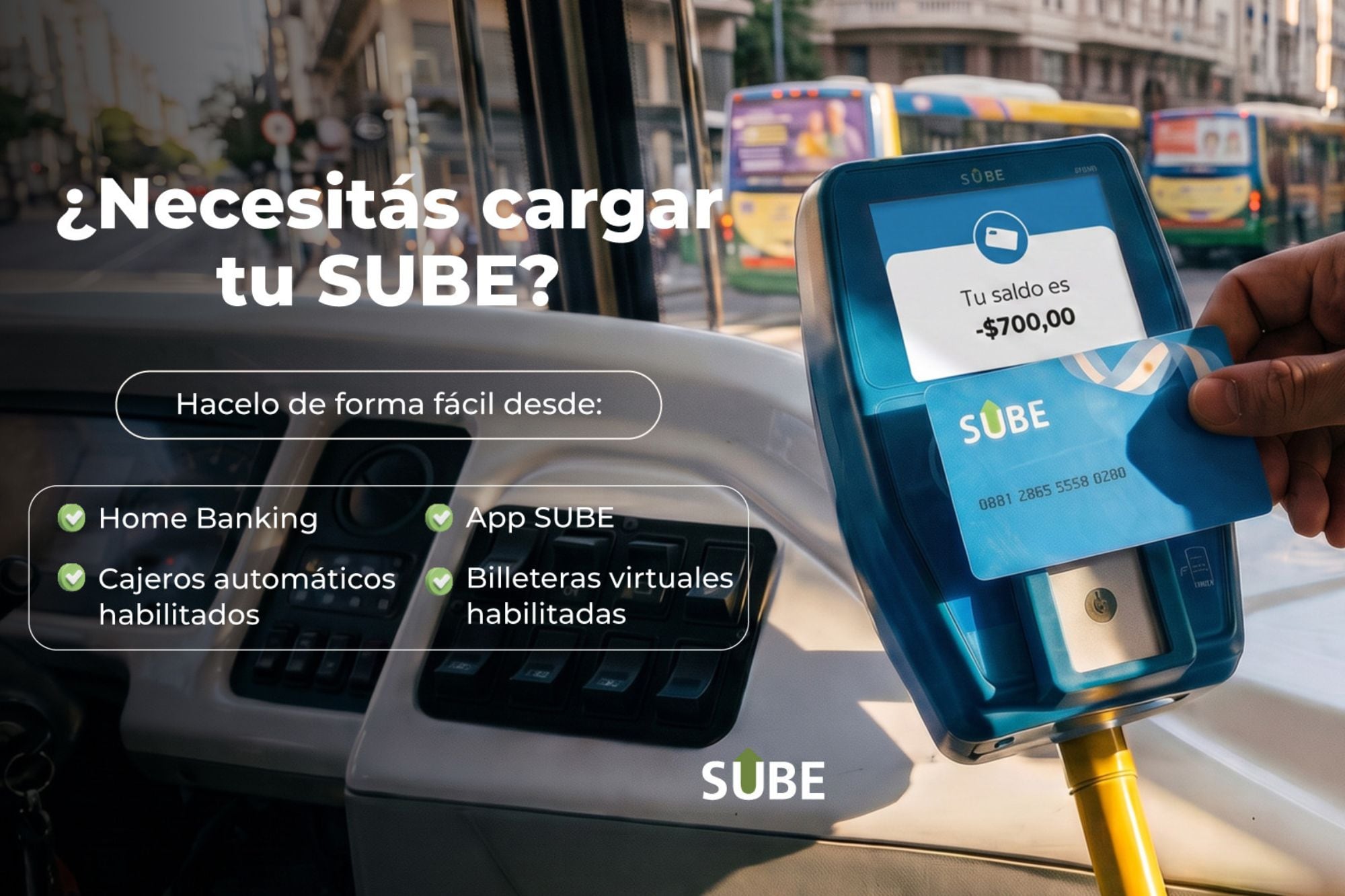 El sistema de Carga a Bordo también se usa mucho porque no todas las personas tienen un celular con NFC