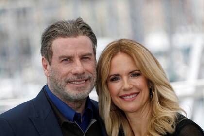 Travolta y su esposa Kelly Preston en el Festival de Cannes de 2018 por el film Gotti, en el que ambos trabajaron