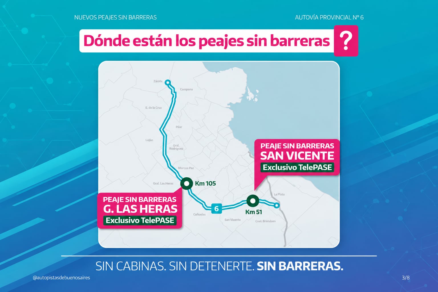 Los dos puntos donde el peaje será sin barreras a partir del 1 de octubre de 2026