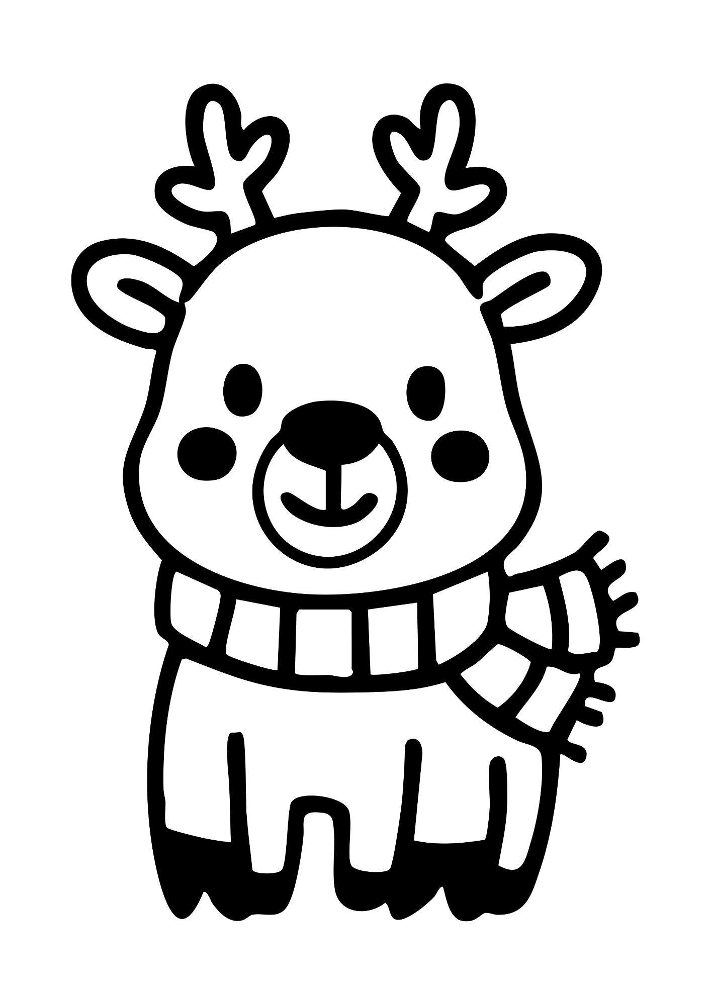 Dibujo de uno de los renos de Papá Noel para colorear con los niños