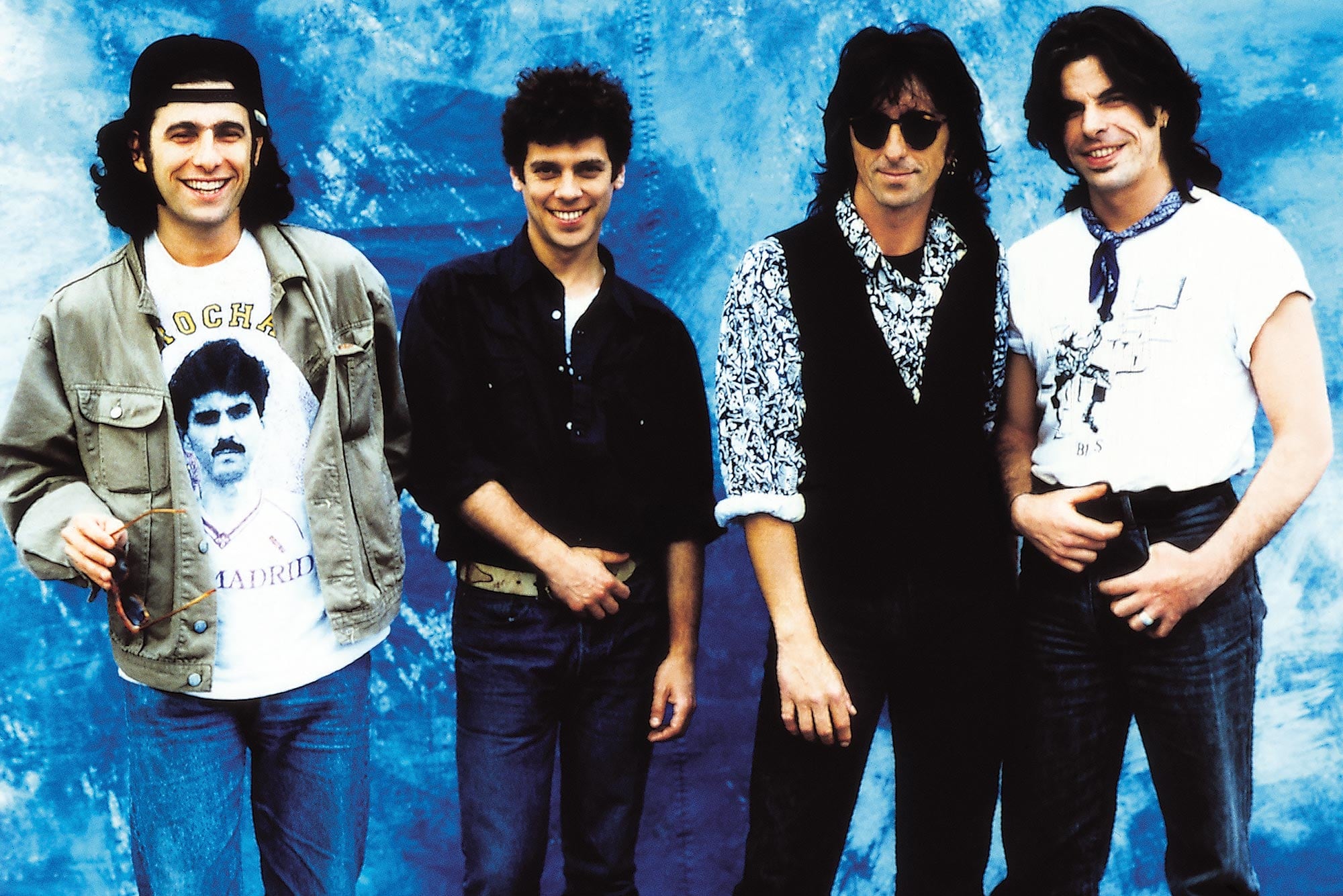 Los Rodríguez en Madrid, en 1993: Andrés Calamaro, Ariel Rot, Julián Infante y Germán Vilella