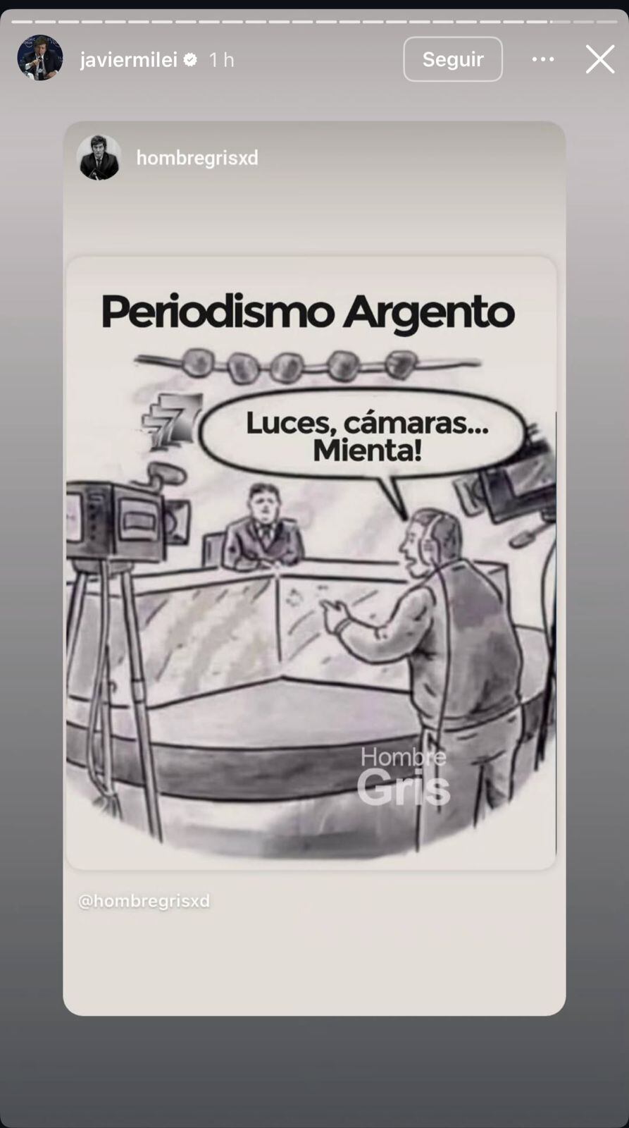 El posteo de Milei por el Día del periodista.