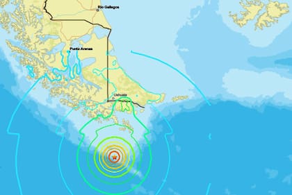 7,4 se registró al sur de Ushuaia, región de Tierra del Fuego