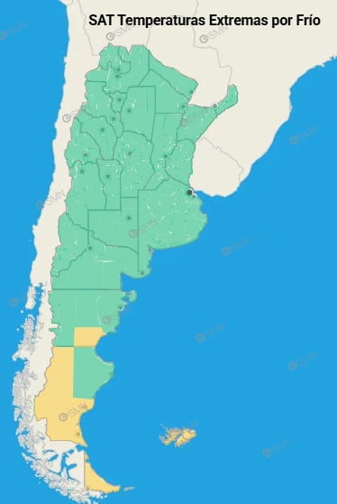 El frío intenso perdura en la región patagónica