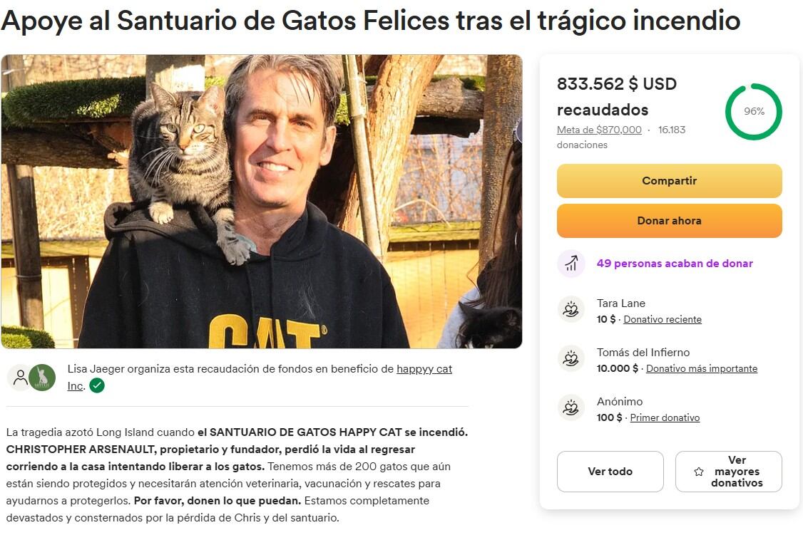 La colecta para recaudar fondos y construir un nuevo refugio