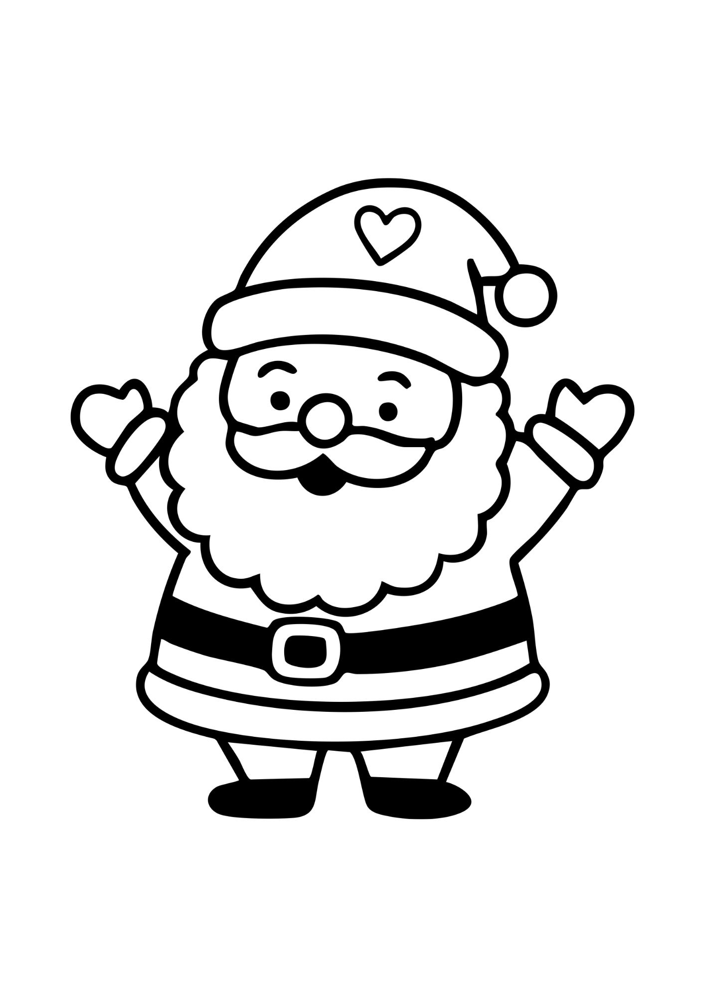 Dibujo de Papá Noel para colorear con los niños