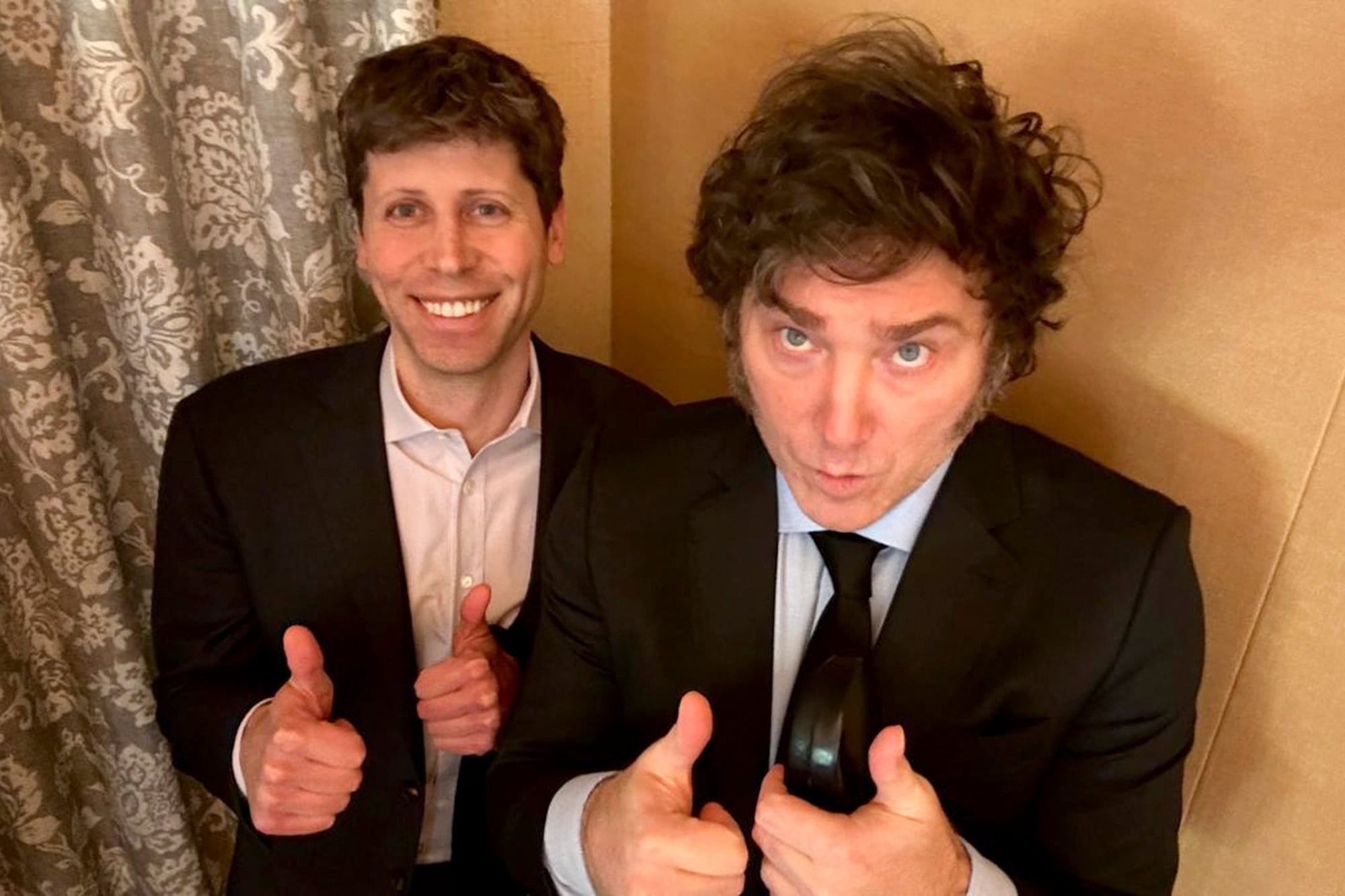 Javier Milei con Sam Altman, CEO de OpenAI