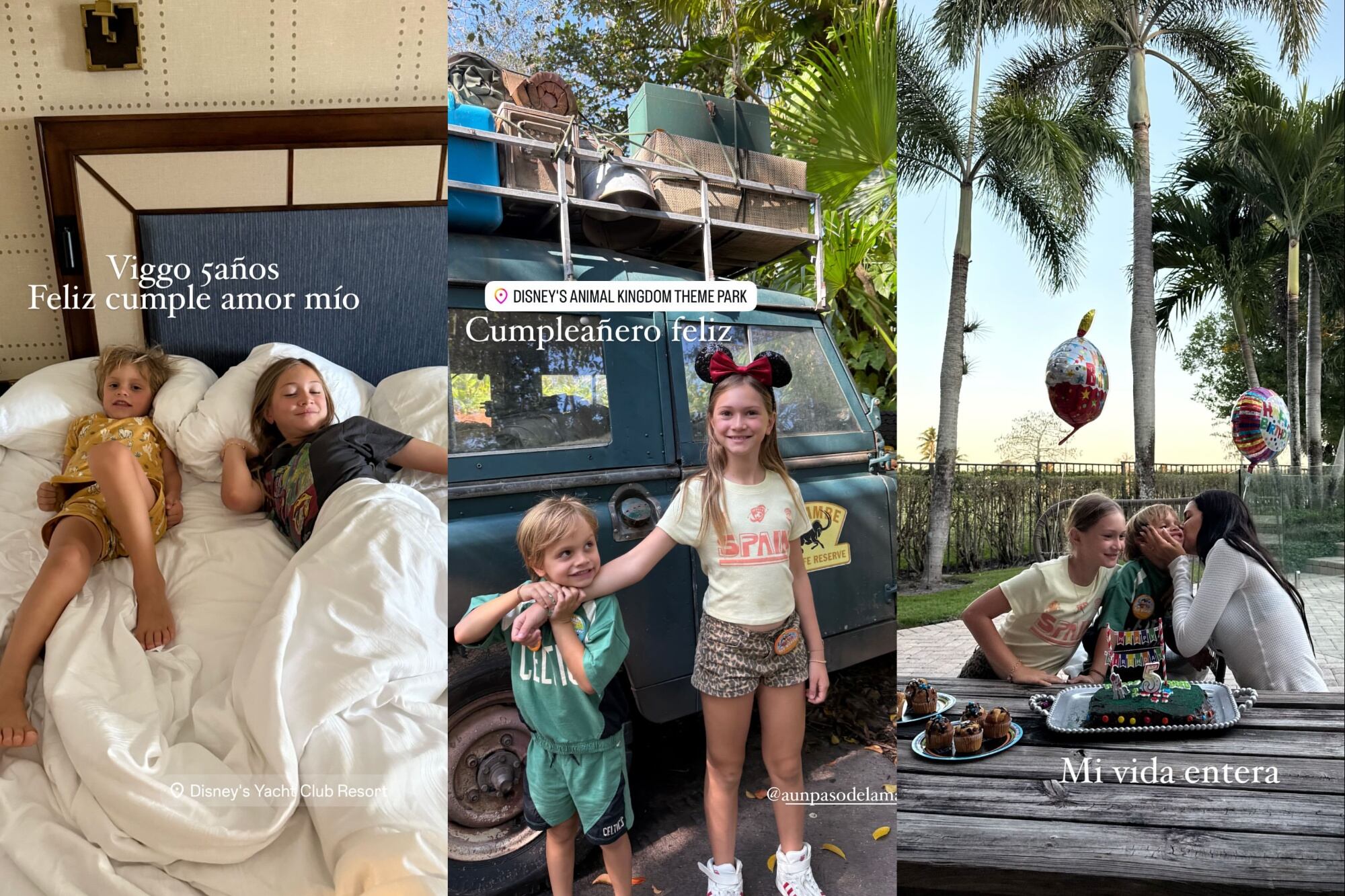 Zaira celebró el cumpleaños de Viggo en Animal Kingdom y en el hotel hicieron juntos una torta de cumpleaños (Foto: Instagram @zaira.nara)