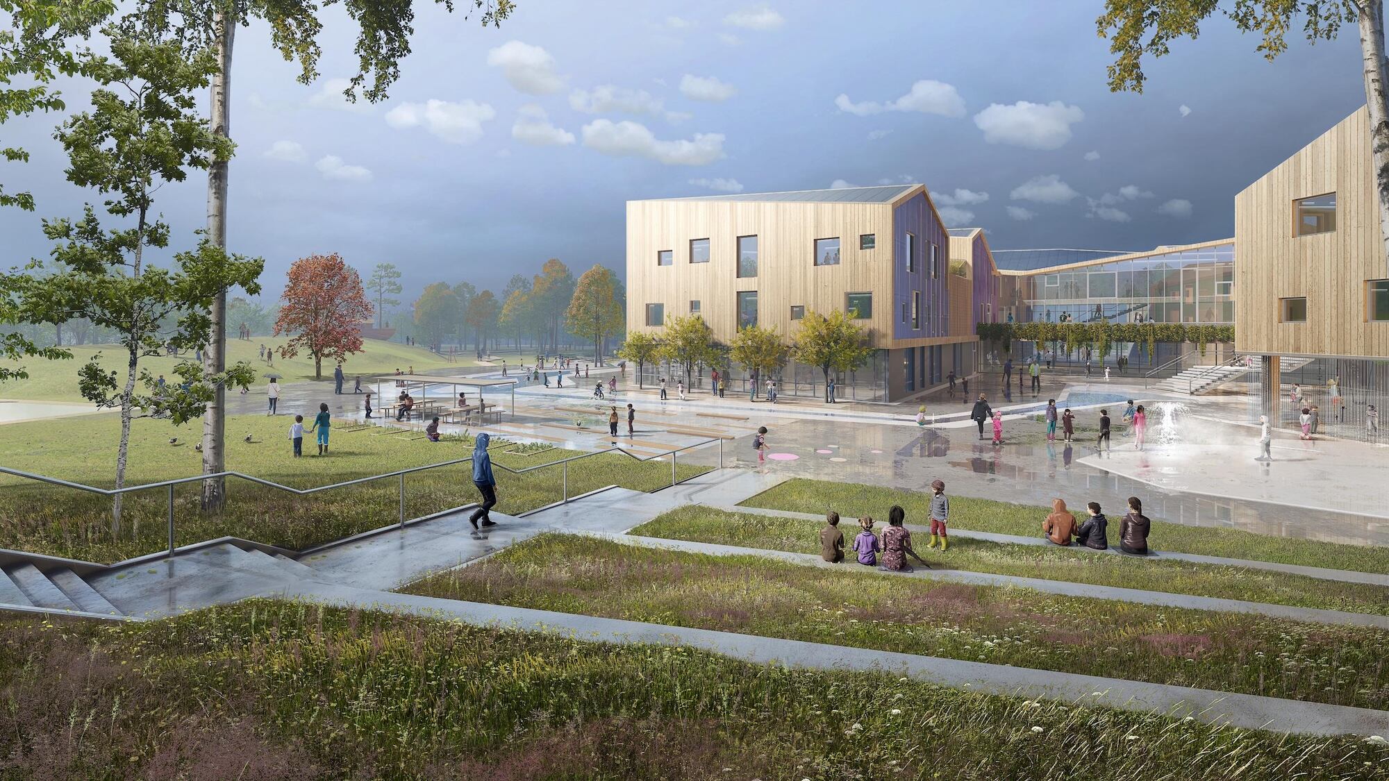 El agua de lluvia se convierte en un elemento lúdico y pedagógico para el aprendizaje sobre clima, ecología, biodiversidad y ciclos hídricos.