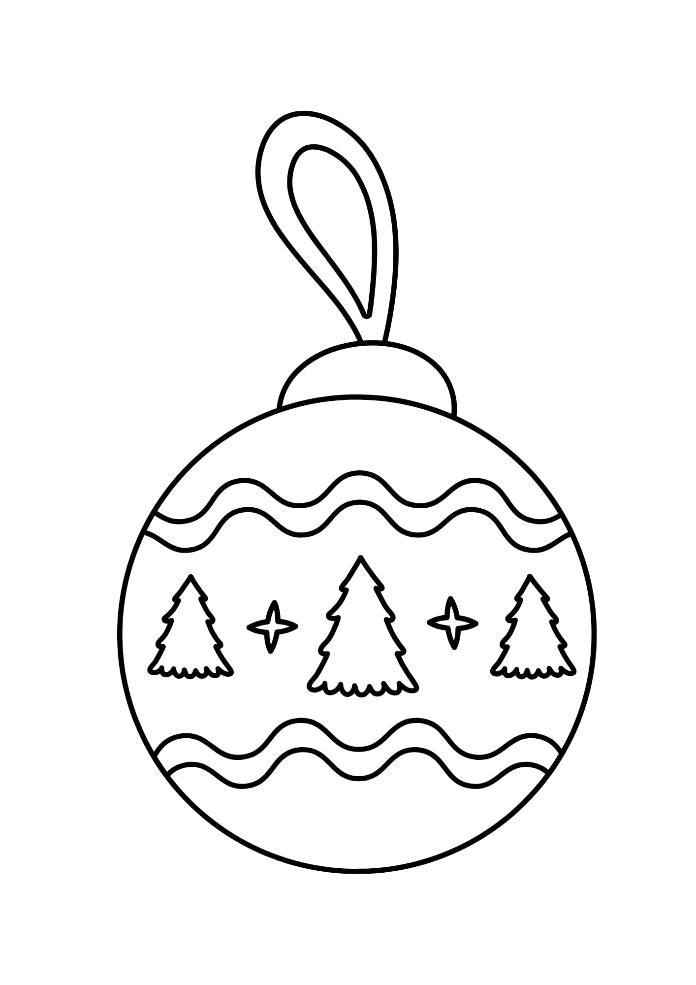 Dibujo de una bola Navidad para colorear con los niños