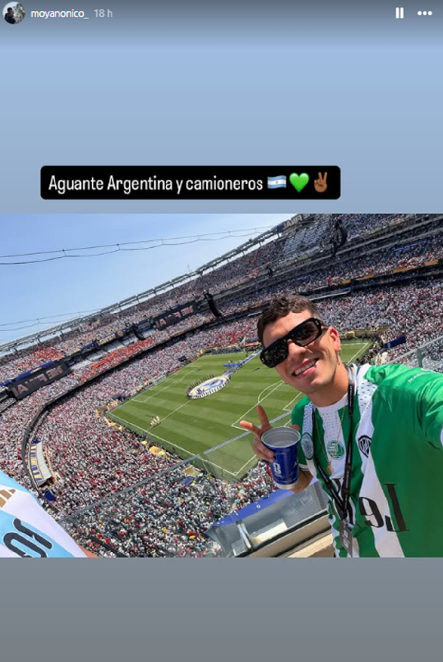 La historia que publicó Nicolás Moyano en su Instagram