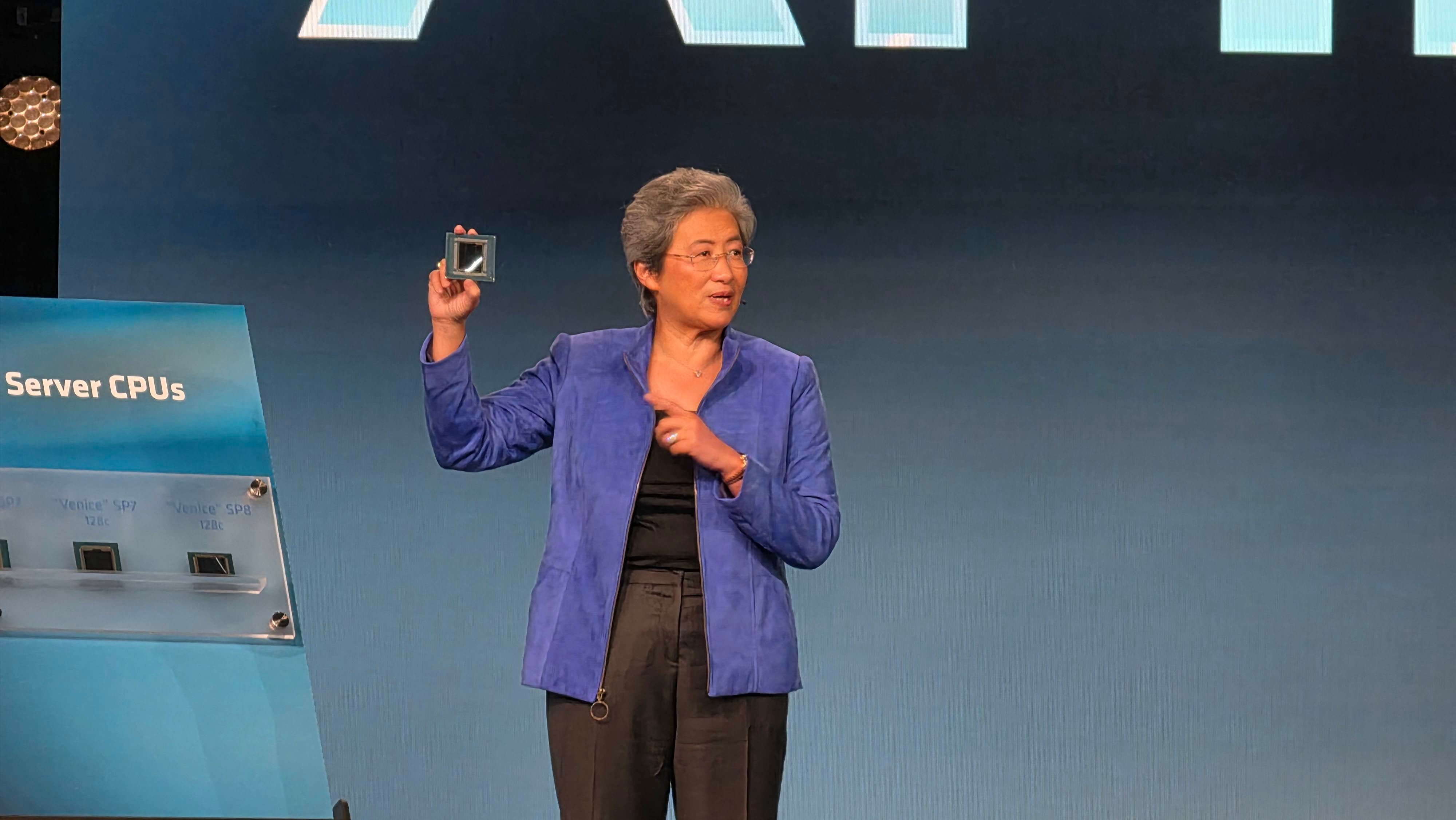 Lisa Su, la CEO de AMD, durante la presentación