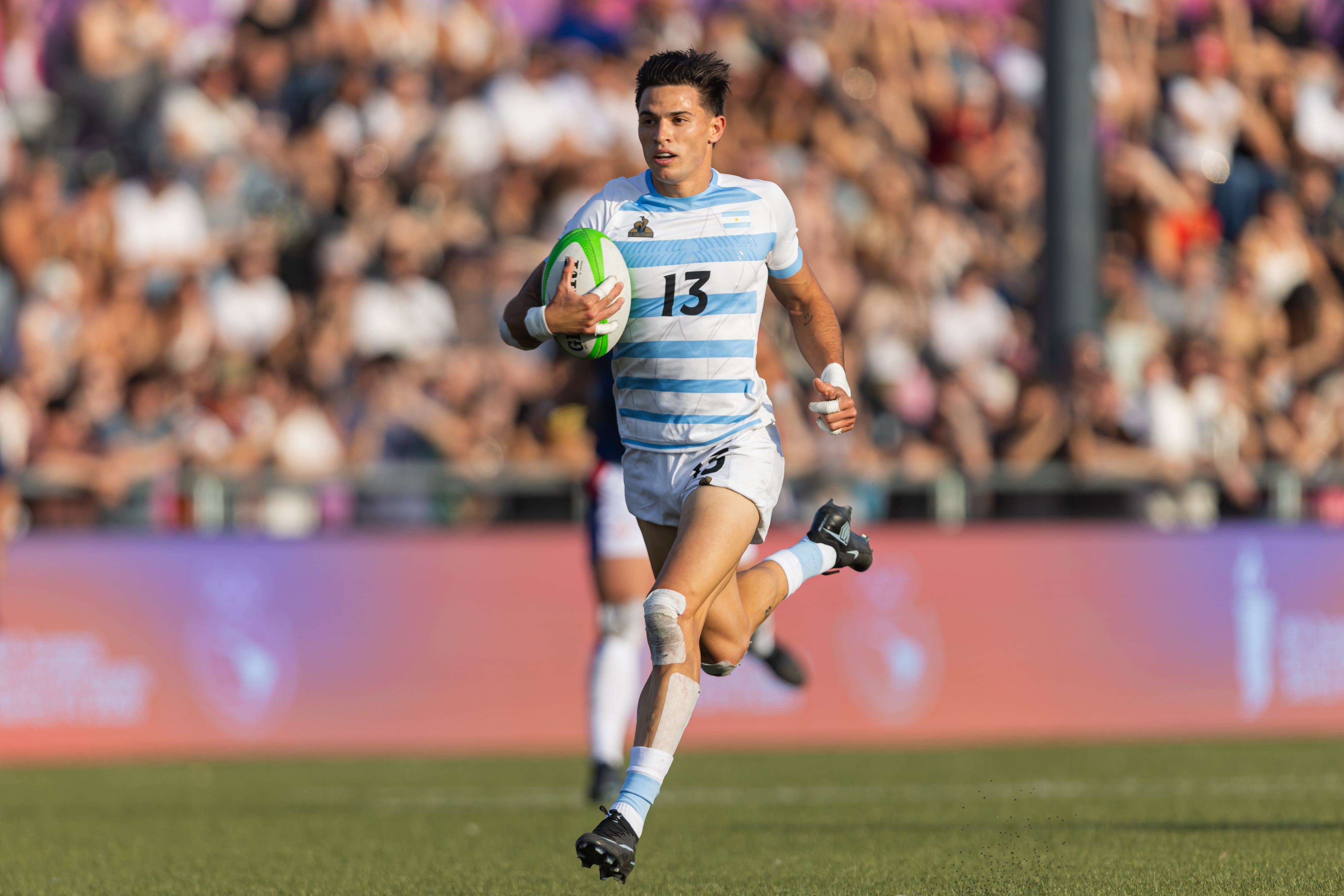 Marcos Moneta, figura de los Pumas 7s, que irán por la medalla dorada en rugby en los Juegos Suramericanos.