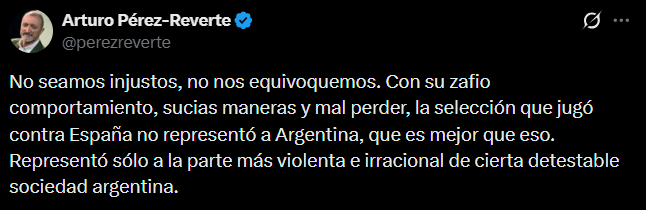 El posteo de Arturo Pérez-Reverte