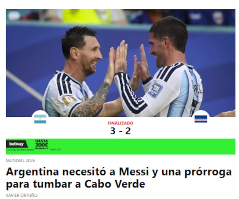 Titular del diario Sport, de España.