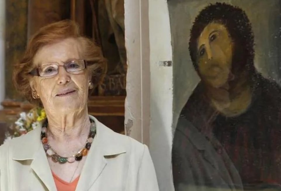 Murió la mujer que tuvo el pifie más recordado: la “restauradora” del Ecce Homo que se convirtió en un meme