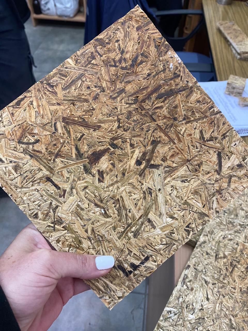 La placa de construcción hecha a base de fibra de cáñamo industrial