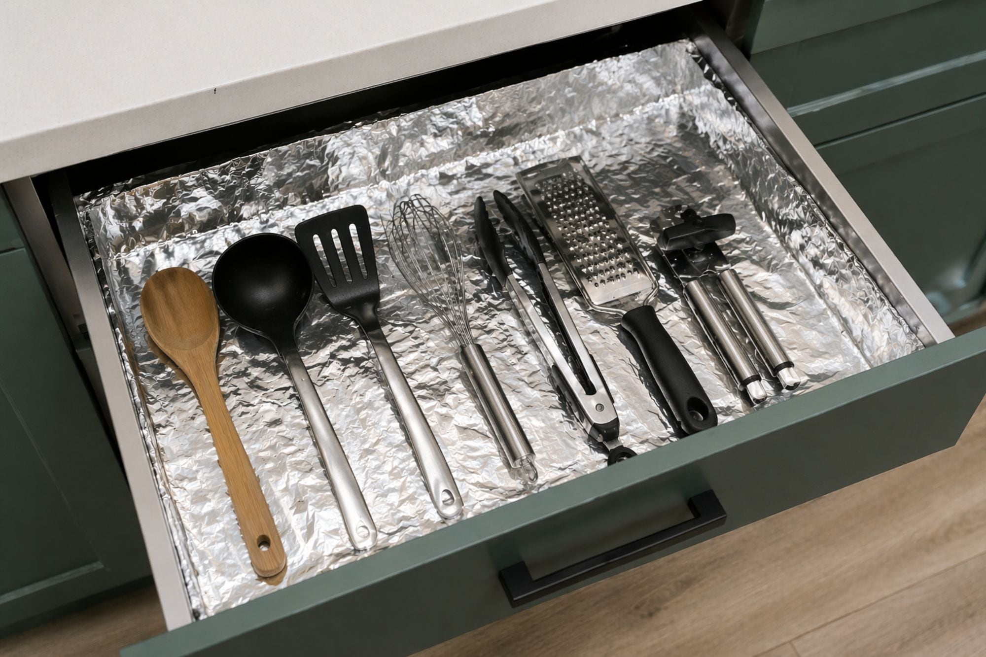Para qué sirve forrar los cajones con papel de aluminio y por qué recomiendan hacerlo 7 El secreto para mantener los utensilios en mejores condiciones (Foto: Imagen ilustrativa con IA)