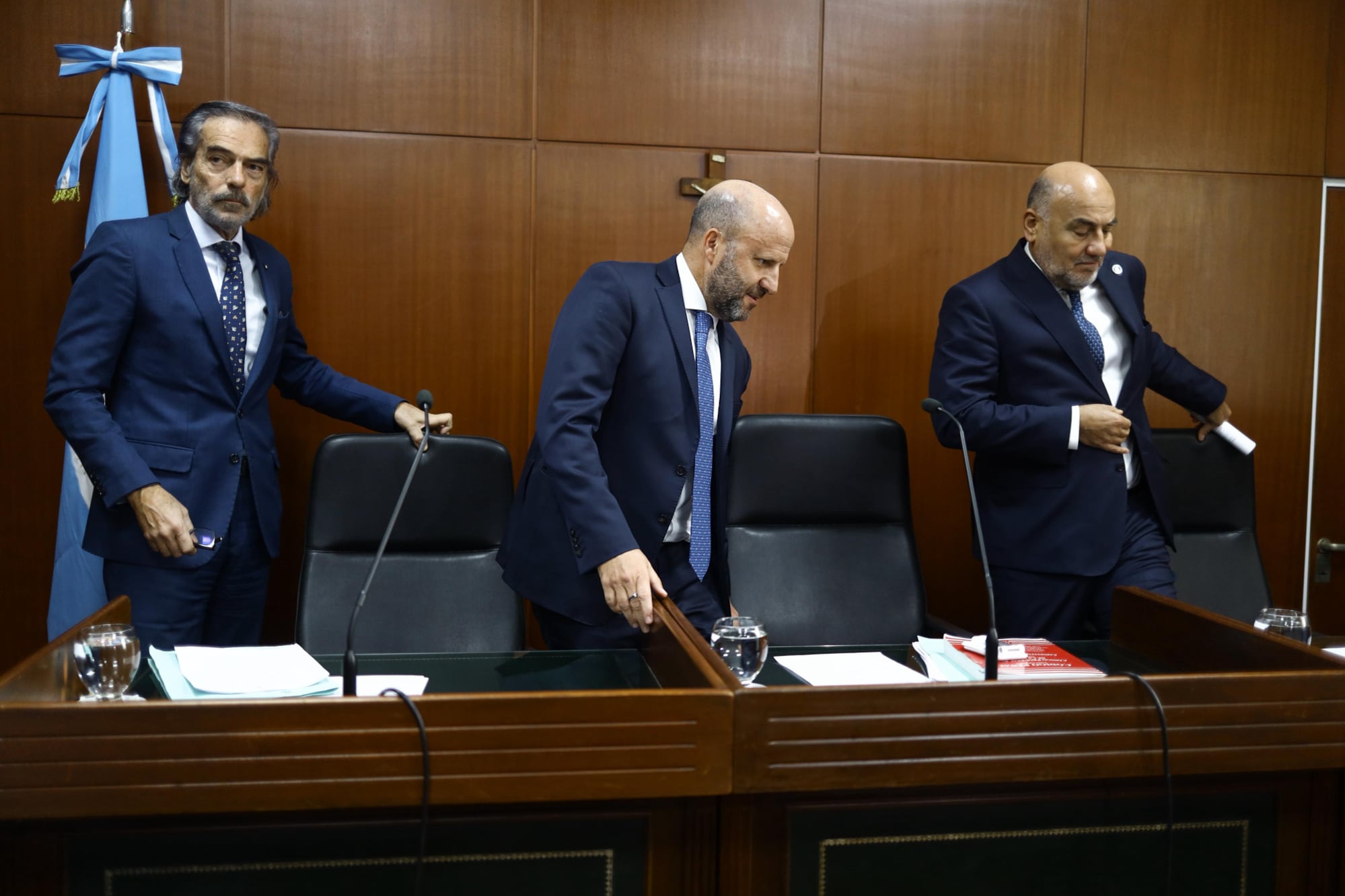 Los jueces Gustavo Hornos, Diego Barroetaveña y Mariano Borinsky, de la Casación Penal