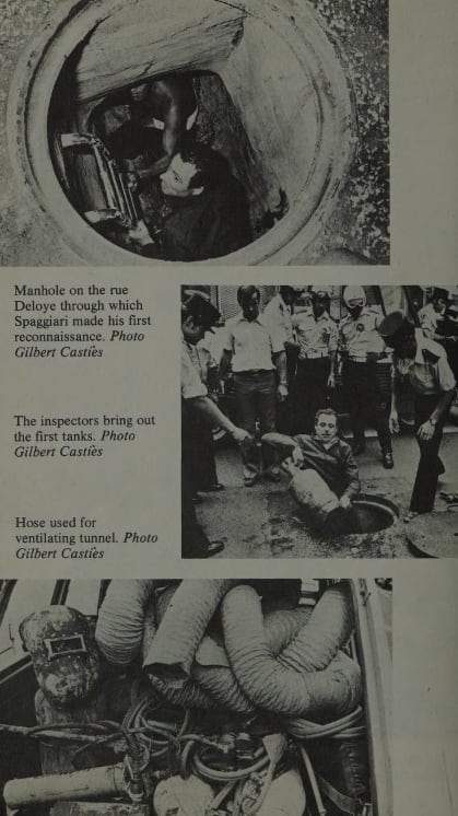 Los inspectores sacan de la alcantarilla tanques de oxígeno y mangueras (Foto: The sewers of gold)