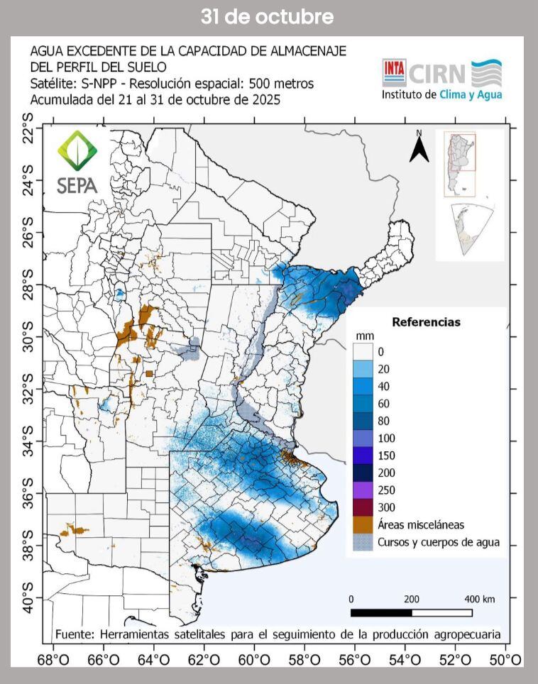 Agua excedente en el suelo
