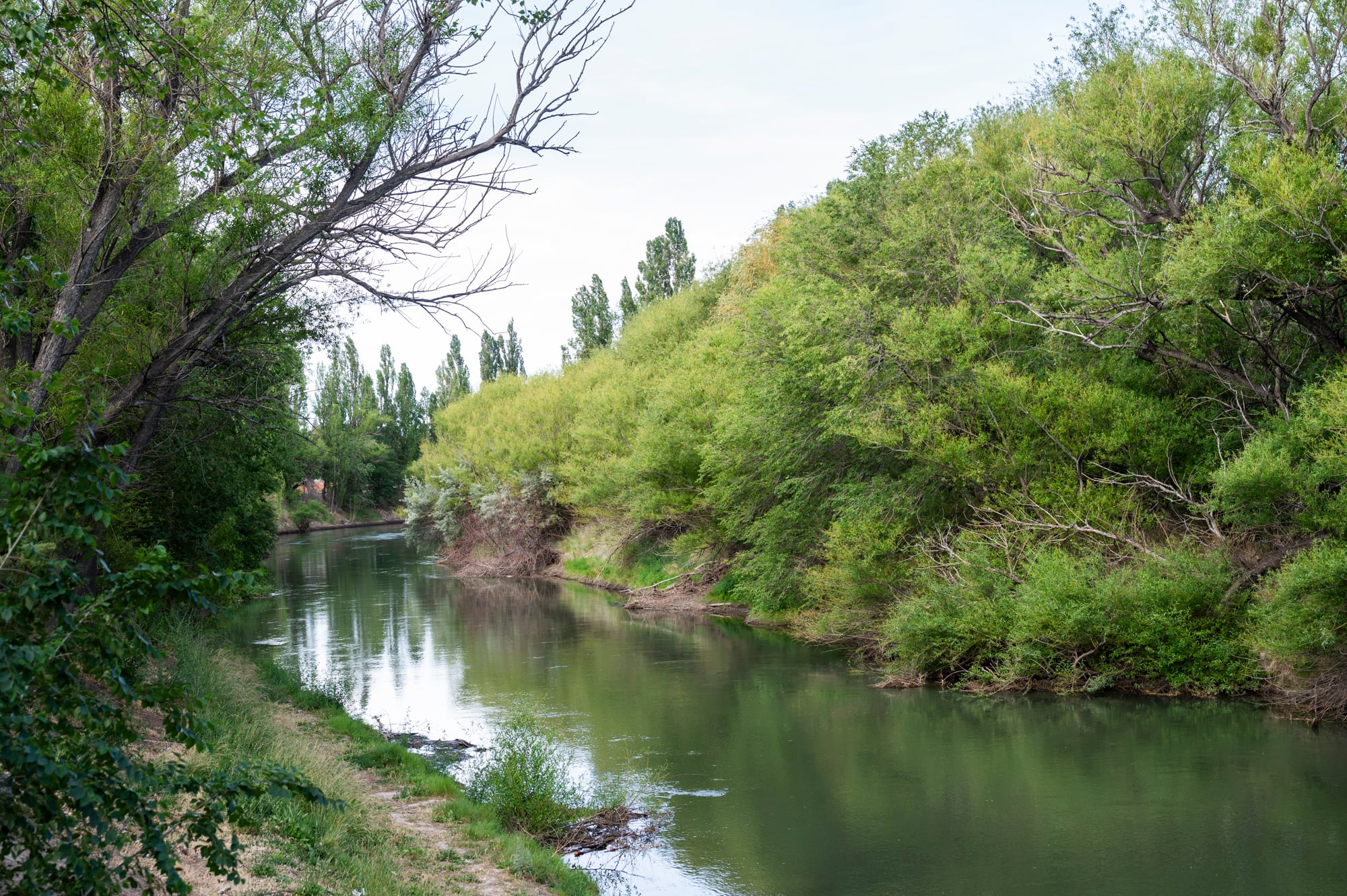 Los colores del río Chubut desde Posada Los Mimbres