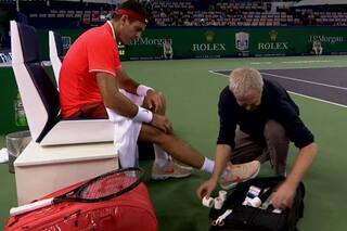 Del Potro abandonó en Shanghai: se retiró por un fuerte golpe en la rodilla