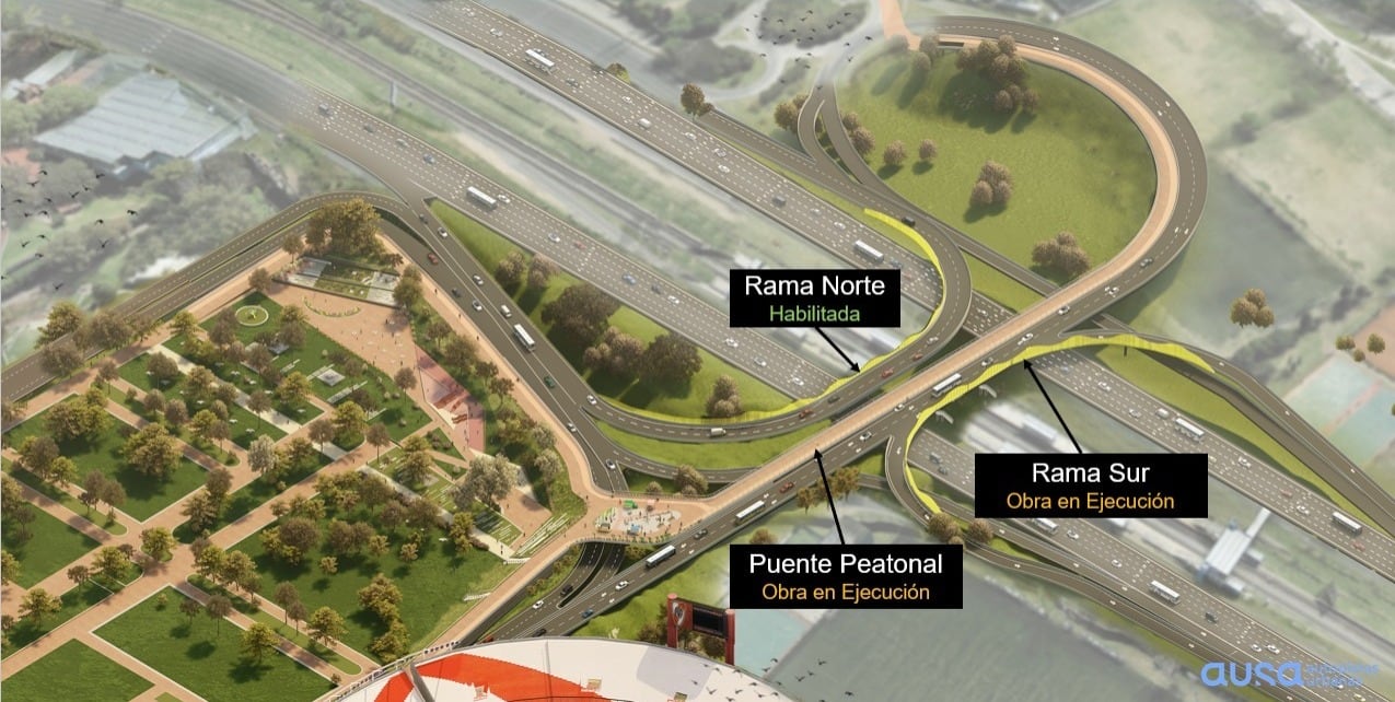 El puente pasará a tener dos ramas, una en cada sentido de circulación