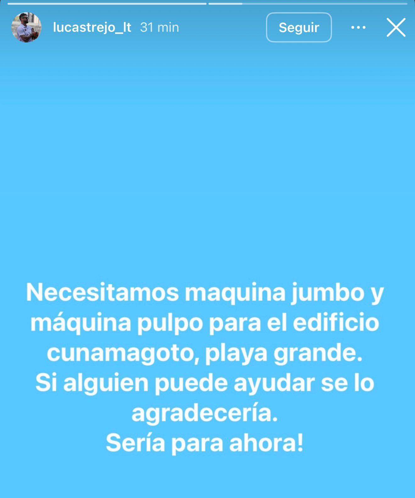 Trejo pidió maquinaria para buscar a su familia